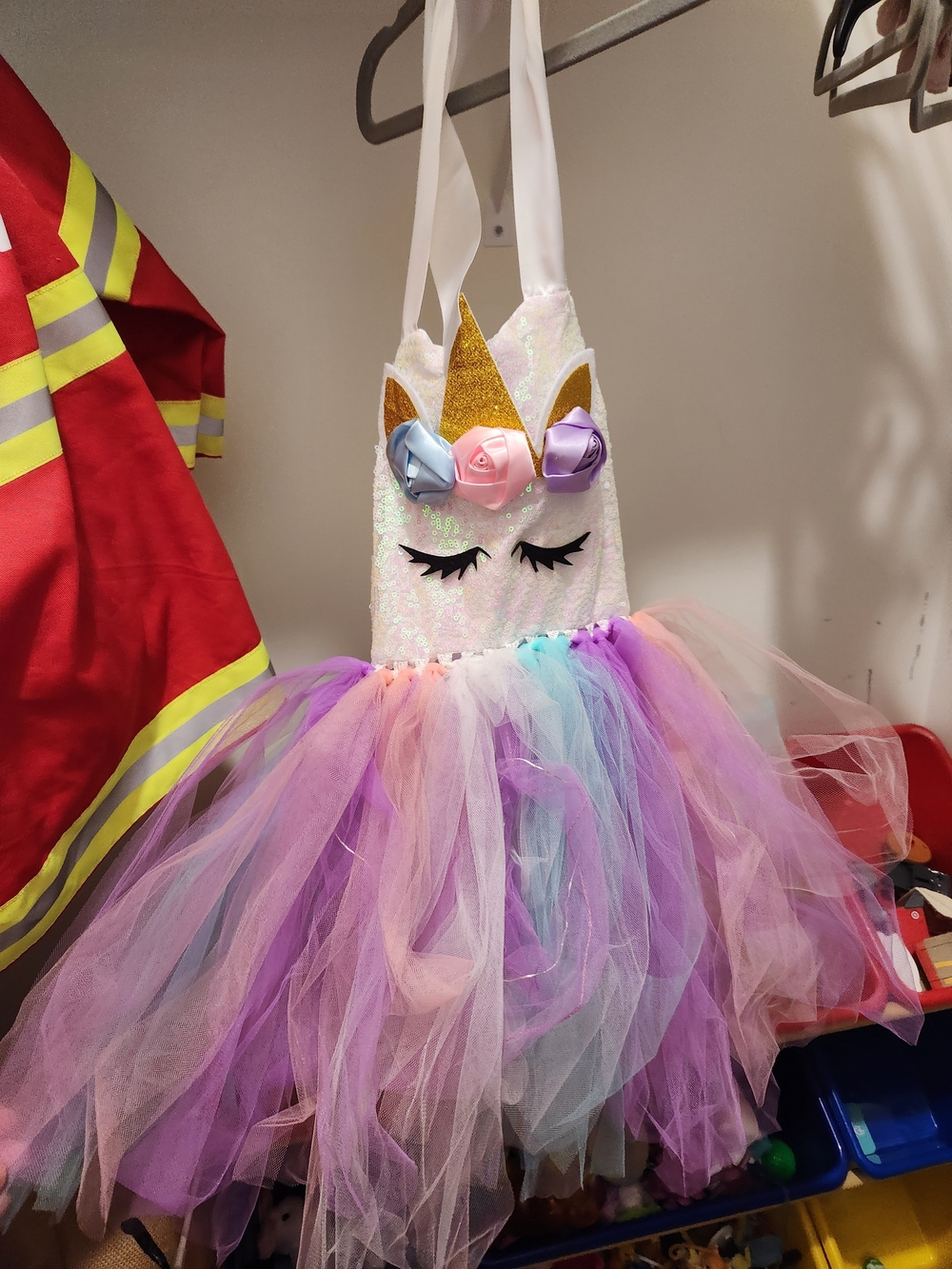Unbranded Girls' Pastel Unicorn Tutu Costume Dress - Pink Purple Blue